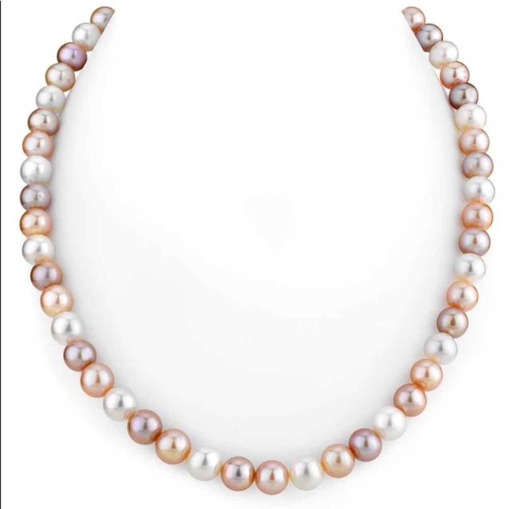 NEW! Iris & Lily Multicolor Silver Necklace (5-6mm) 18", bracelet & Stud set